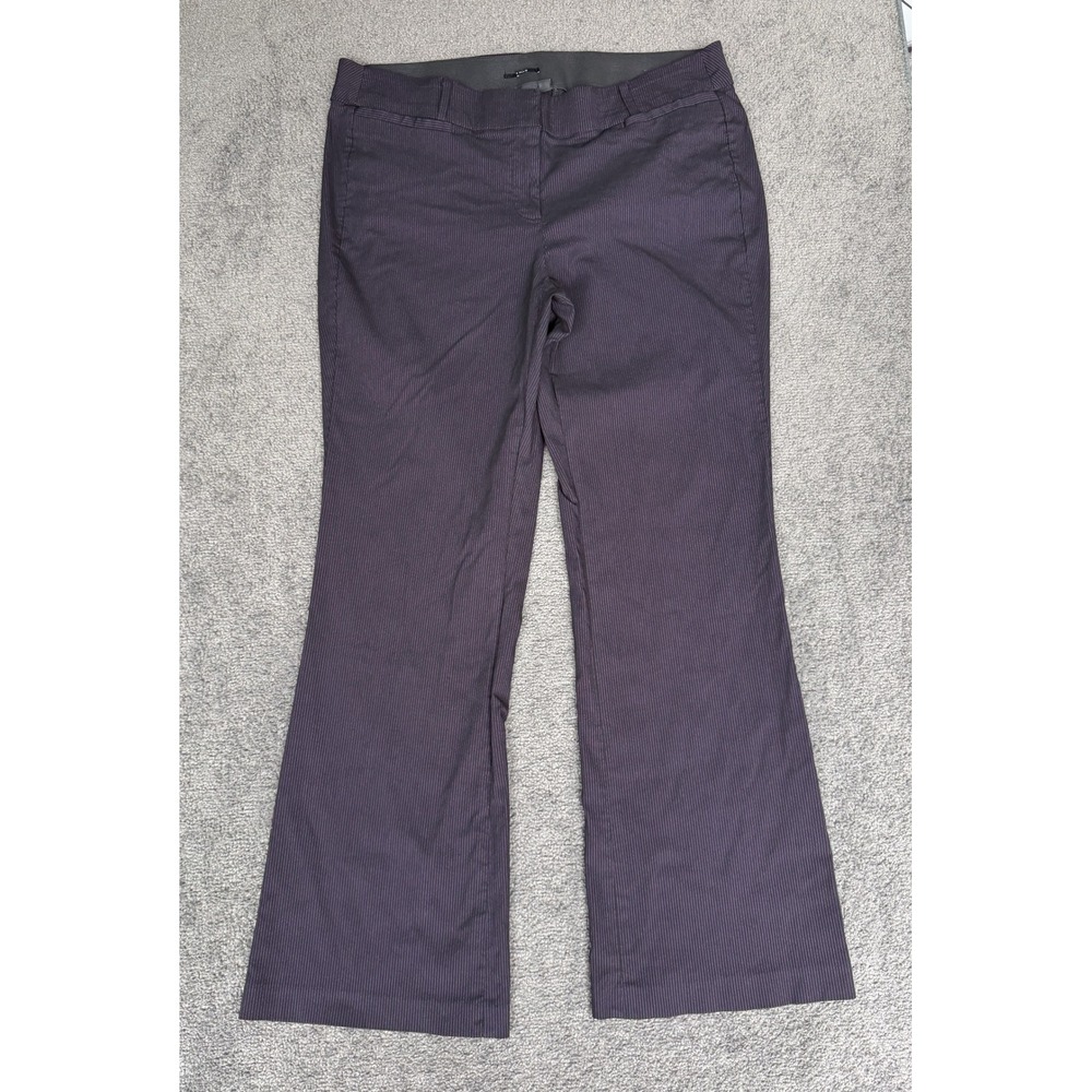 Lane Bryant The Allie Gray Purple Pinstripe Straight Leg Dress Pants Size 20 Reg